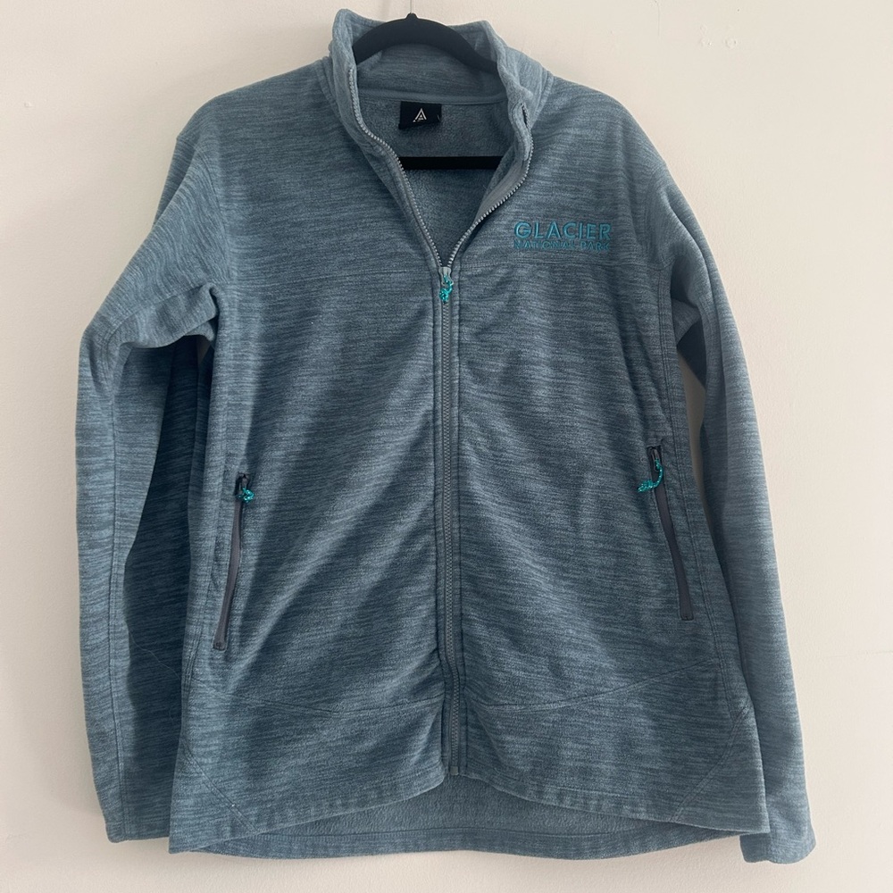 Women's Glacier National Park Light Blue Gray Fleece Jacket